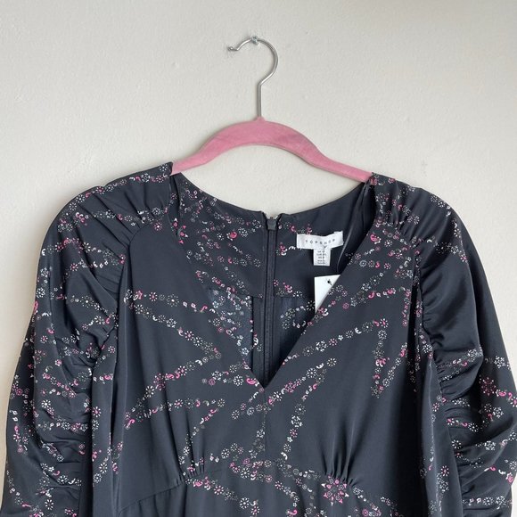 Topshop / Black Long Sleeve Star Mini Dress - Picture 8 of 12